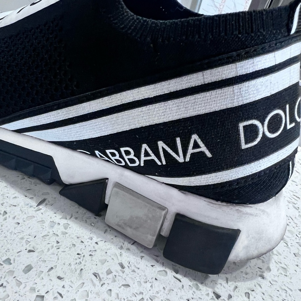 Dolce & Gabbana Black and White Sorrento Slip-On Shoes Sz 38 GUC - Picture 6 of 15